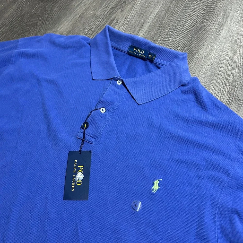 Polo Ralph Lauren Polo Shirt 4XLT Tall Blue Mesh Short Sleeve Pony Logo New NWT